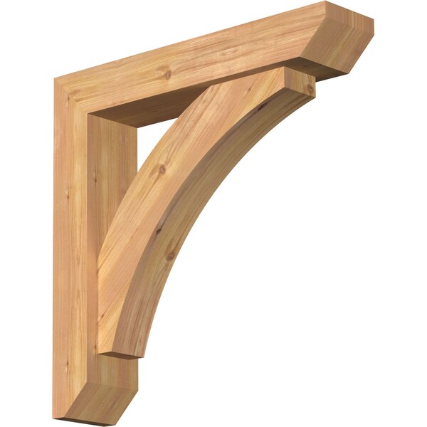 Ekena Millwork Thorton Slat Smooth Bracket w/ Offset Brace, Western Red Cedar, 5 1/2"W x 26"D x 26"H BKT0604X26X26THR06SWR - main